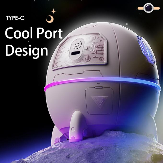Cute Design Space Capsule Humidifier USB Wielokrotnie ładowalny Mini Przenośny Ultrasonic Air Humidifier Z Led Light 5