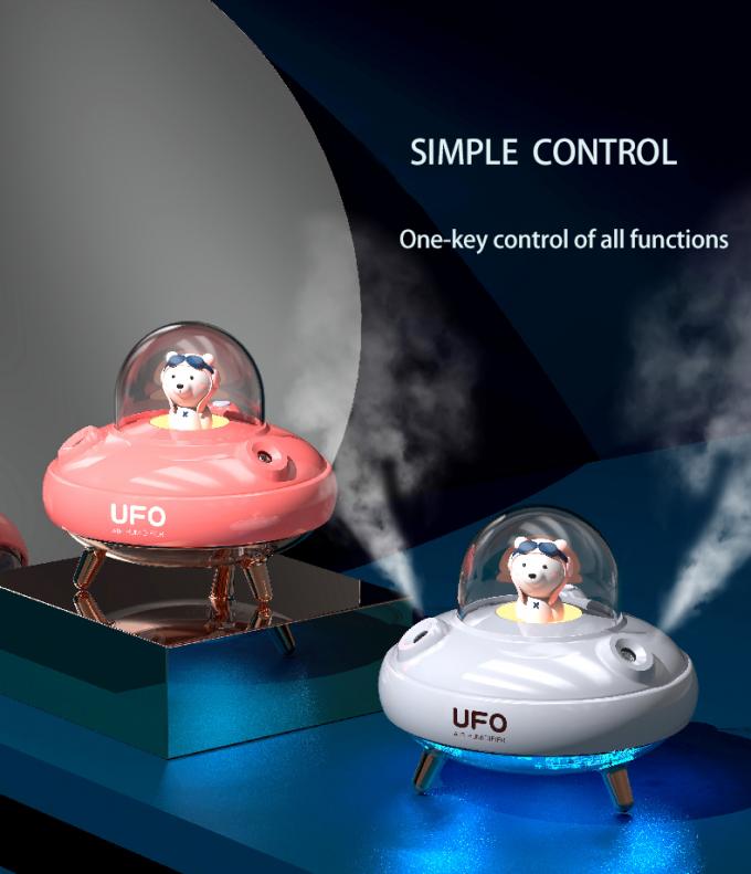 400ml Cute Design UFO Wodnicz do podwójnego rozpylania Woniczanie Ciche Wonicznik USB z kolorowym światłem nocnym 10