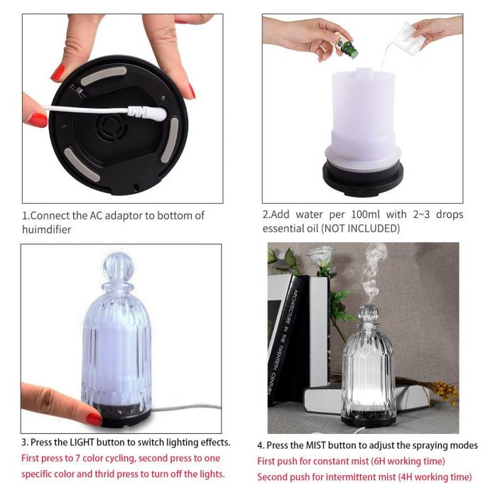 HOMEFISH OEM Dropshipping Wielobarwny 120ml Szklany Wodniźnik Oleju Esencjalnego Dyfuzor Woniźnik 16