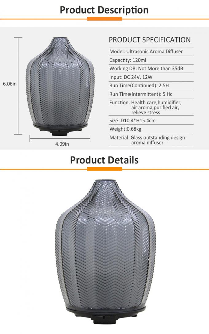 Homefish OEM Commercial Art Glass Aroma Diffuser Nebulizer Olejek Esencjalny 120ml Maszyna do zapachów Ultrasonowa 6