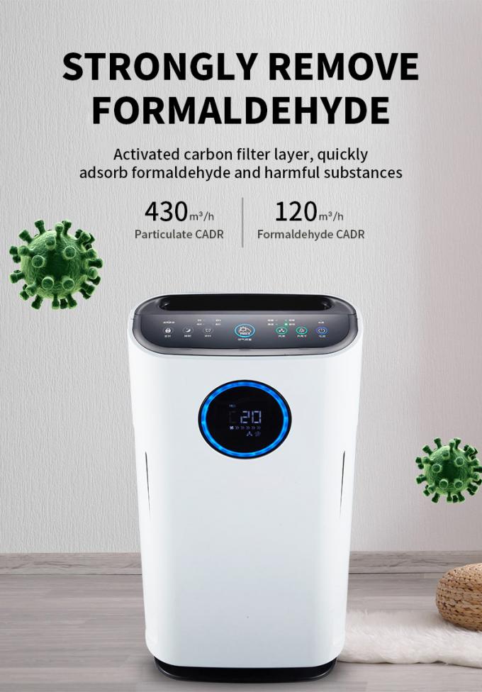 Wyposażenie fabryczne PM2.5 Biuro gospodarstwa domowego Sprzątacz powietrza inteligentny Hepa Filter Jonizer Sprzątacz powietrza domowy 0