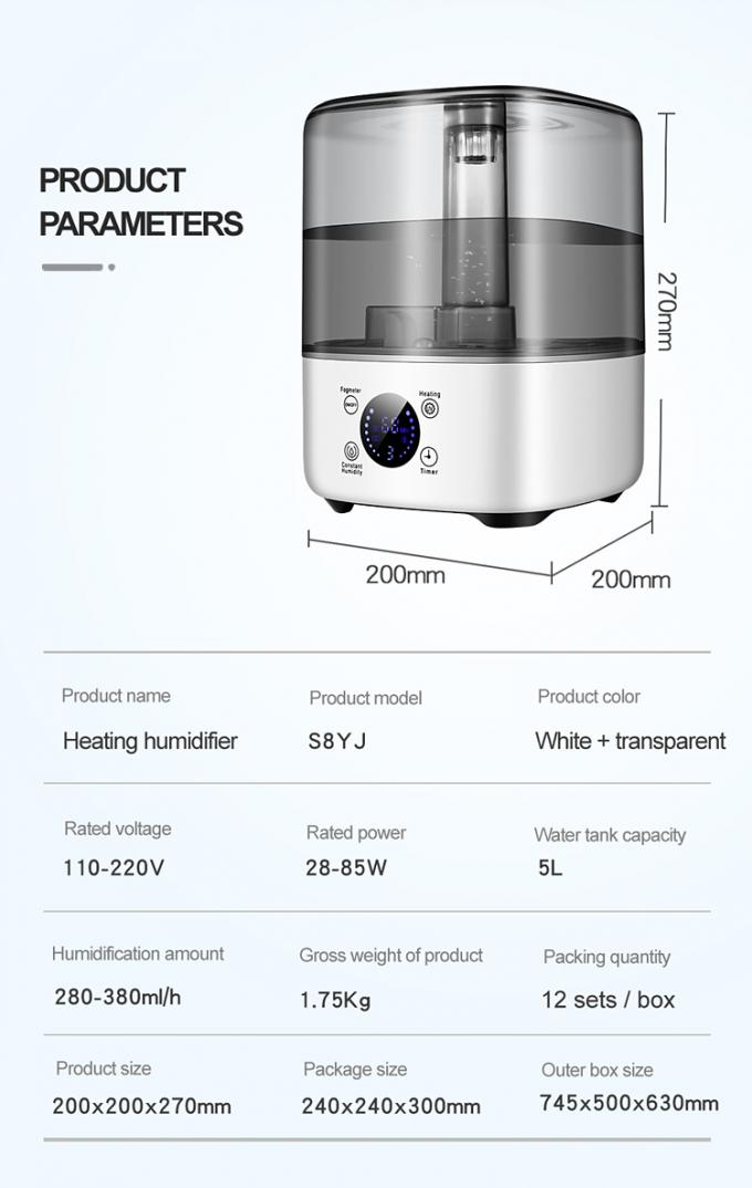 HOMEFISH Wielkoskalowe nawilżacze pomieszczeń bez BPA 230-380 ml/h 14