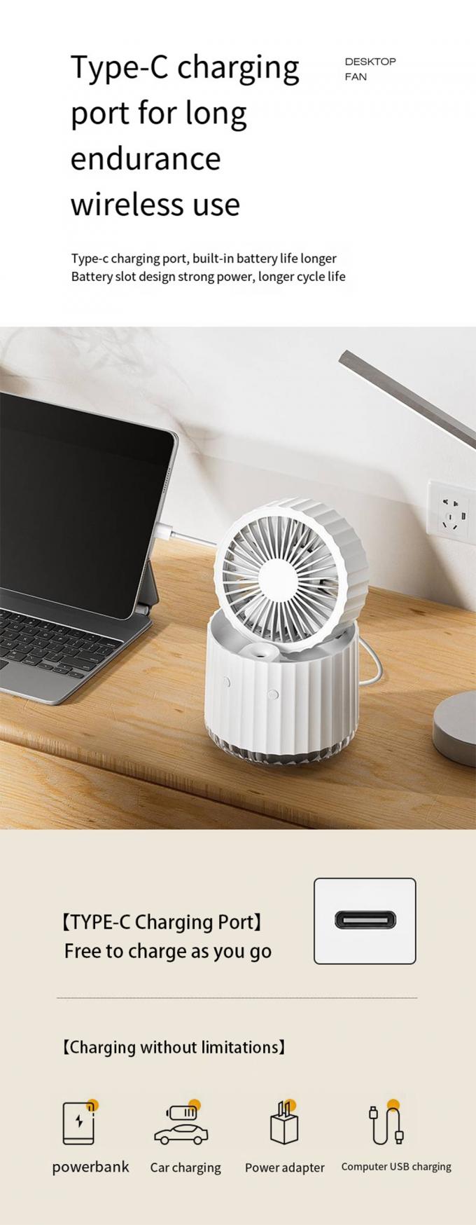 USB Desktop Wielkopalnik nawilżający mgła Wielkopalnik chłodzący składany i przenośny 4