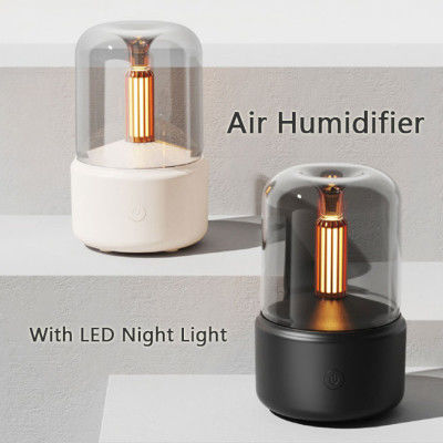 Dobra cena H2o Spray Mist Maker Fogger Aroma Diffuser Essential Oil Auto Air Humidifier Mini Atmosphere Simulation Candle Light Humidifier w Internecie